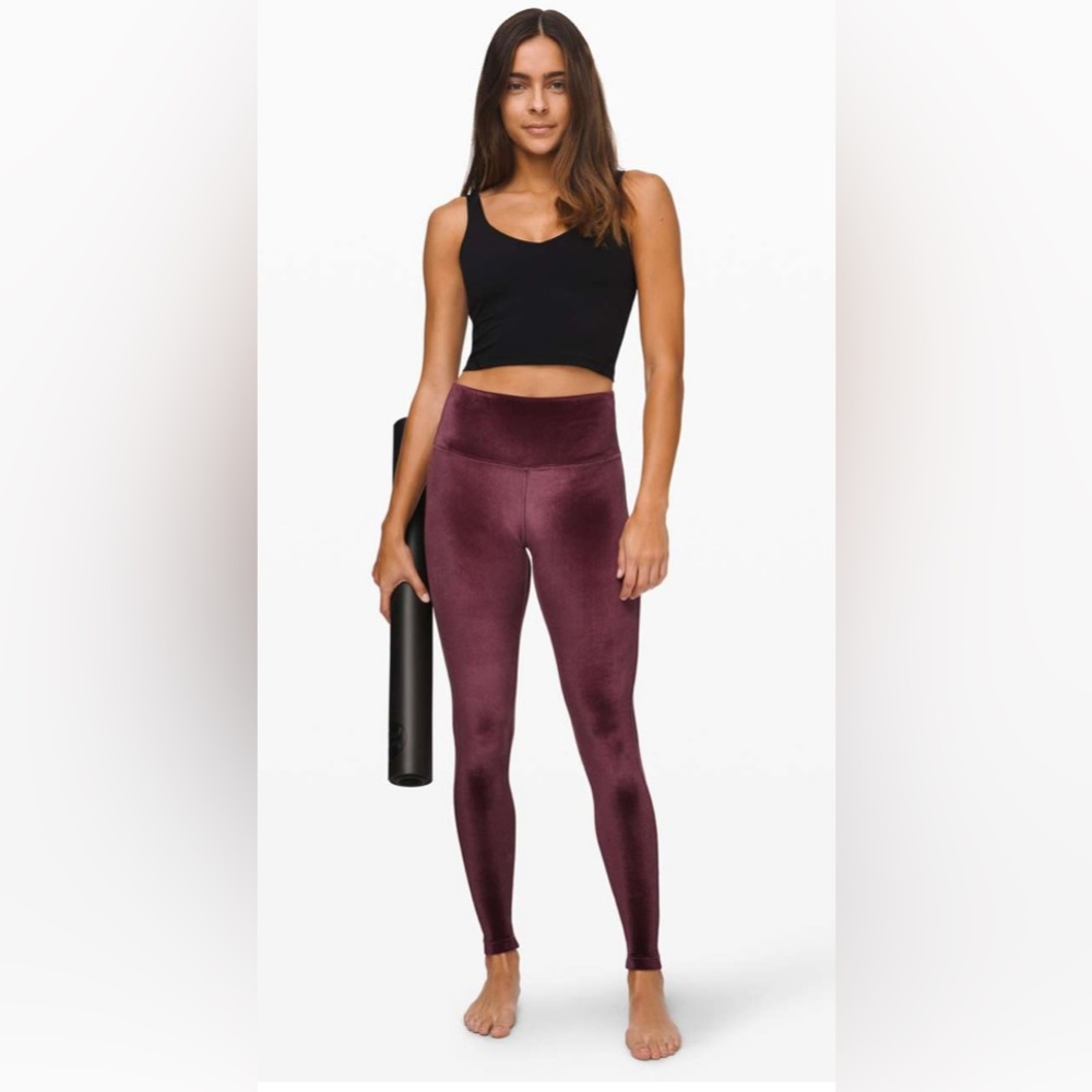 🍋Lululemon High-Rise Wunder Leggings,  Velvet, Garnet color, Special Edition